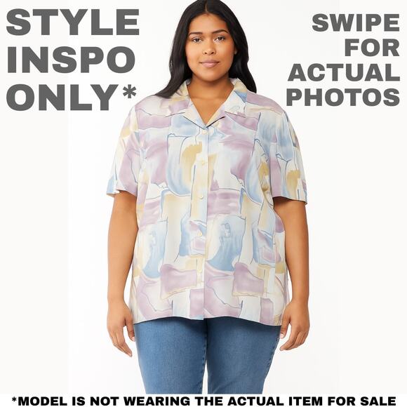 Alfred Dunner Watercolor Button-Down Shirt Size 18W 0289 - Picture 2 of 9